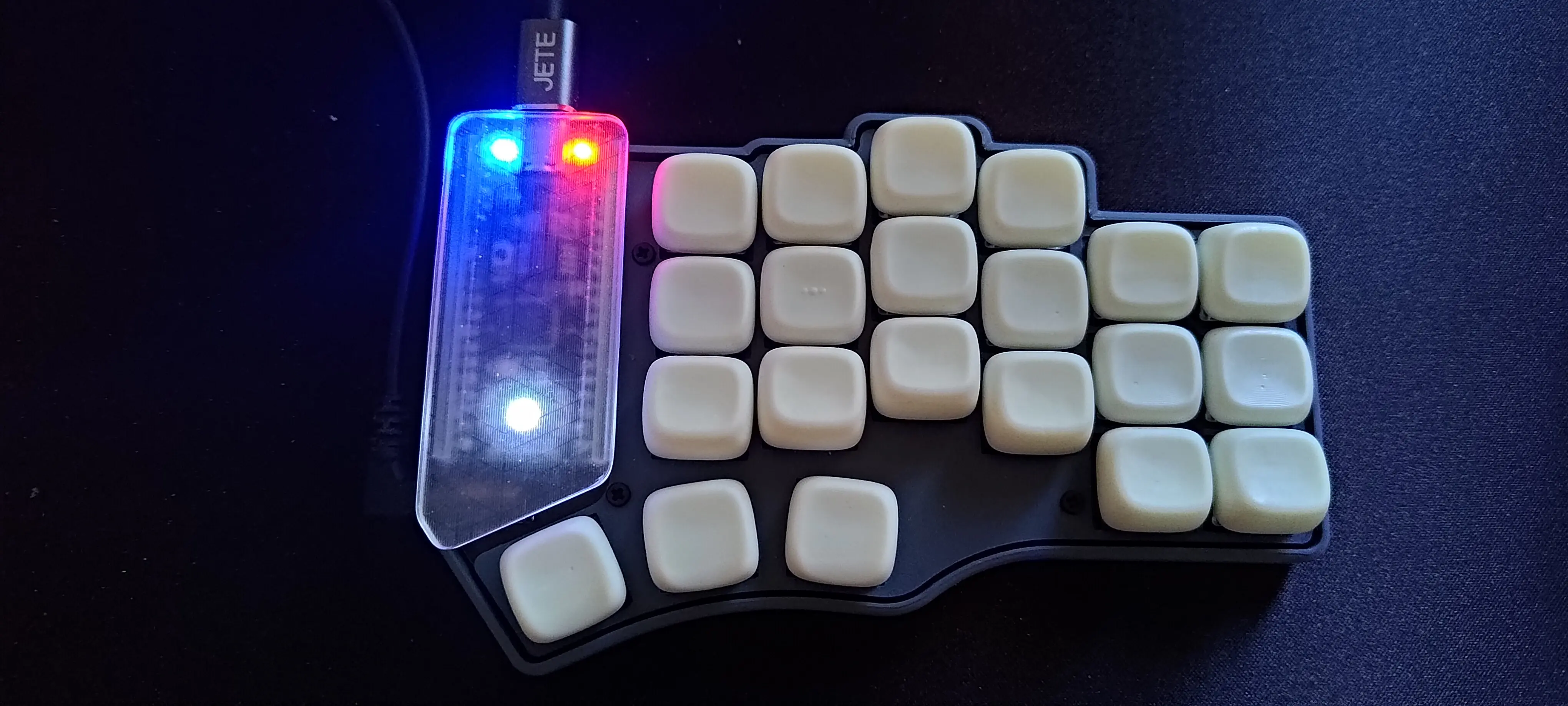 the right side frost piantor keyboard, with caps lock on